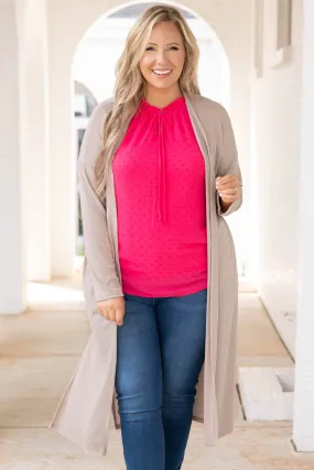 Drop Of A Dime Cardigan, Taupe