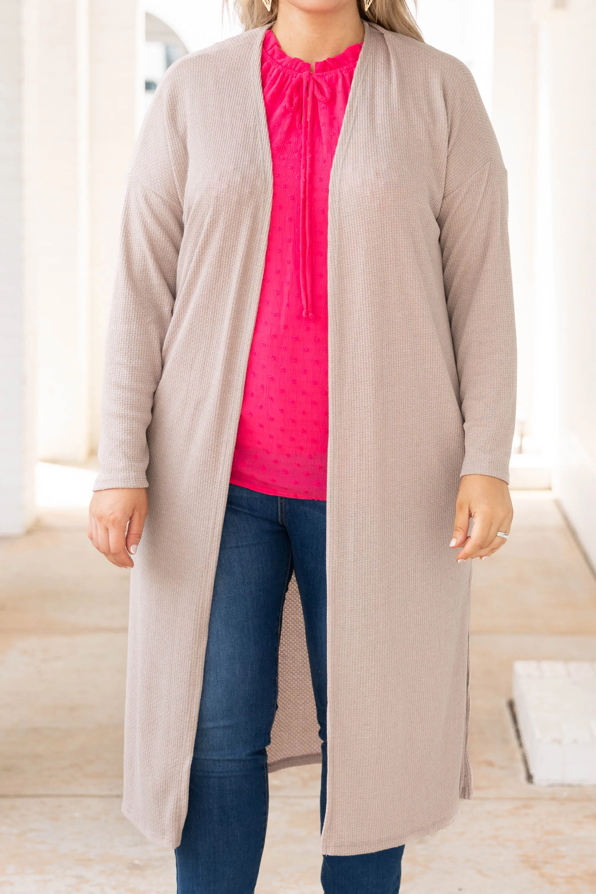 Drop Of A Dime Cardigan, Taupe