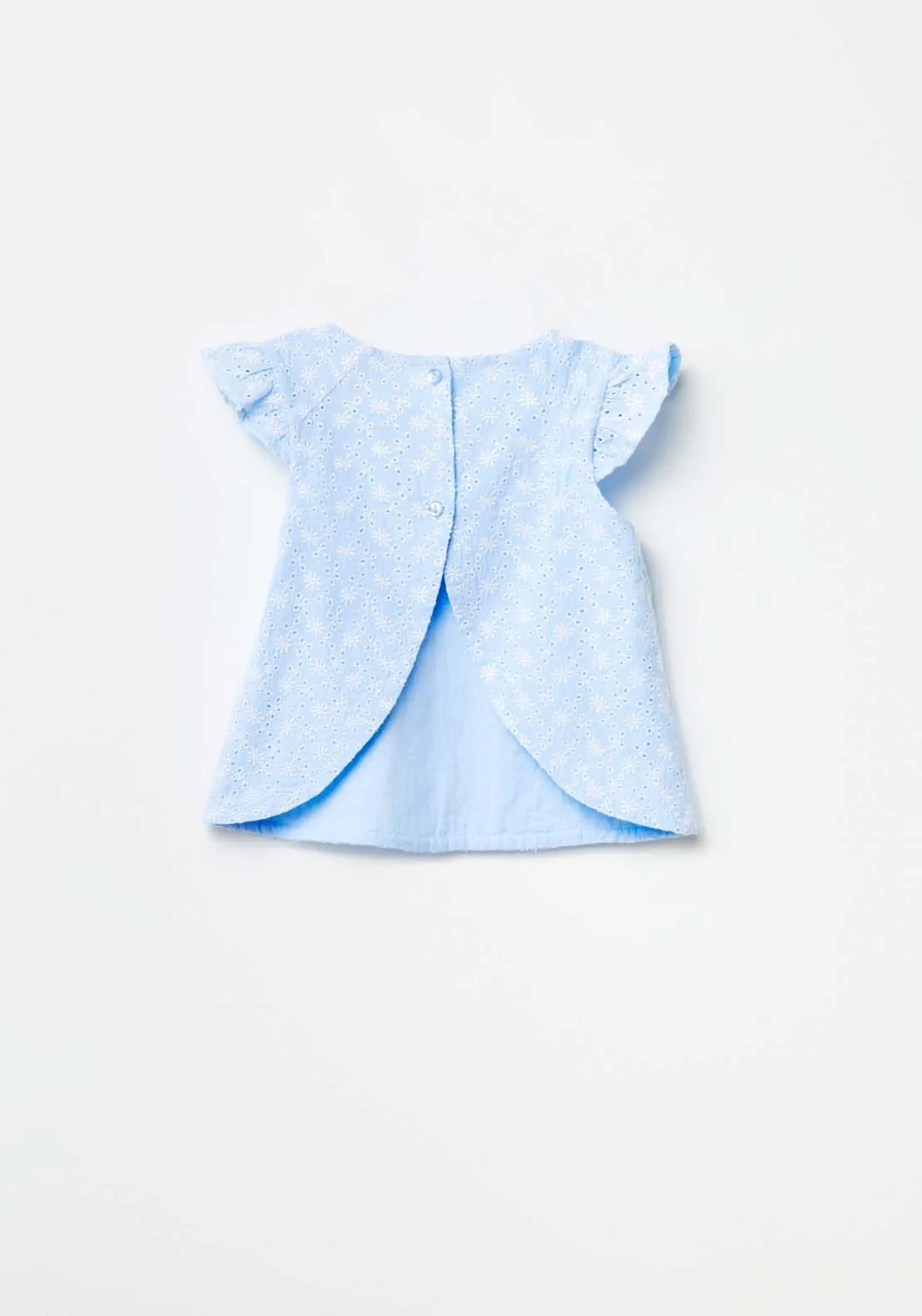 Embrodered Blouse Set - Blue