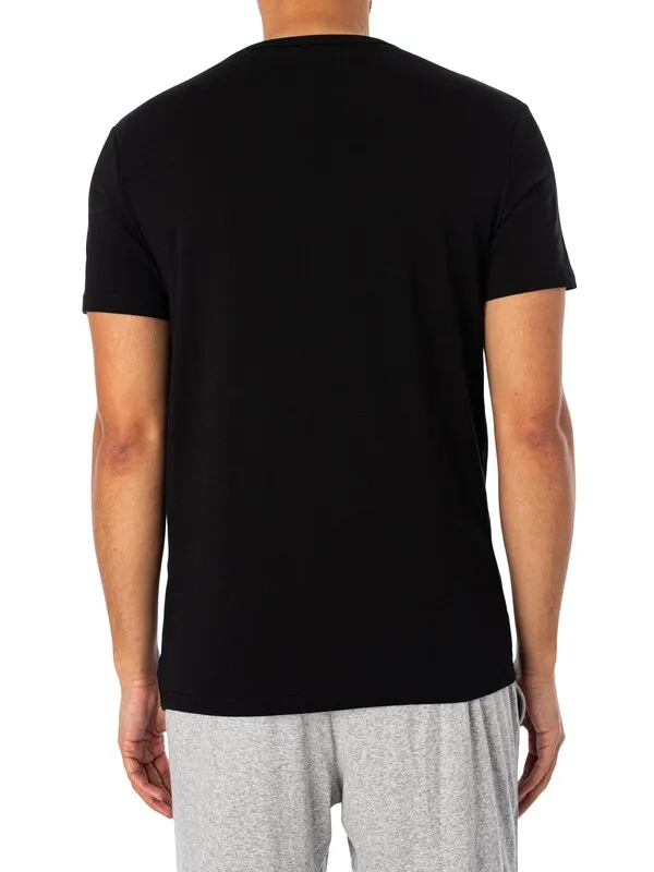 Emporio Armani 2 Pack Lounge Crew T-Shirt - Black/Black