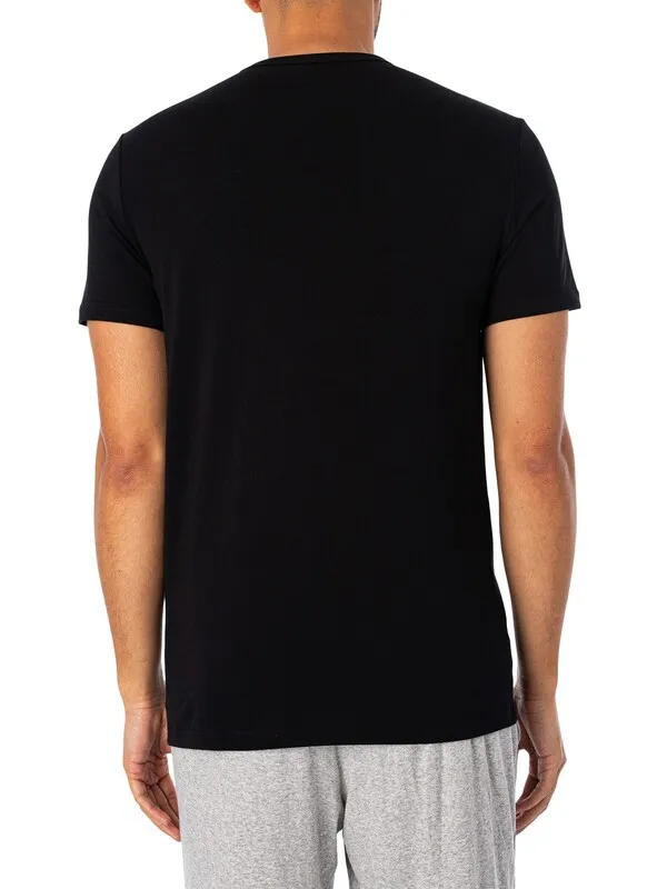 Emporio Armani 2 Pack Lounge Crew T-Shirt - Black/Black