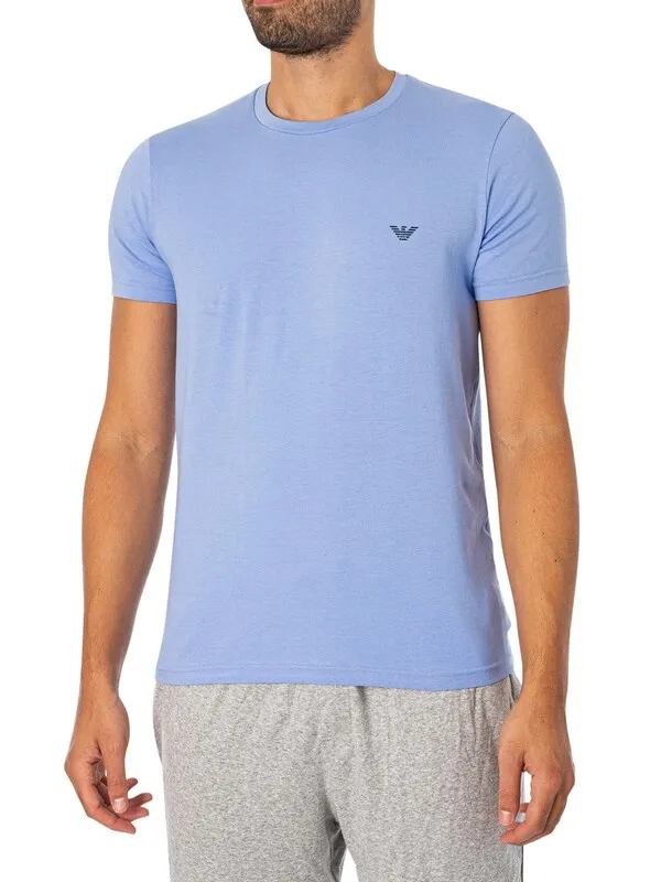 Emporio Armani 2 Pack Lounge Crew T-Shirts - Hortense/Marine