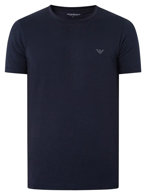 Emporio Armani 2 Pack Lounge Crew T-Shirts - Hortense/Marine