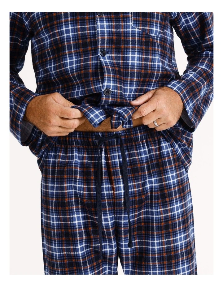 Essentials Long Sleeve Flannelette PJ Set in Gingerbread Check