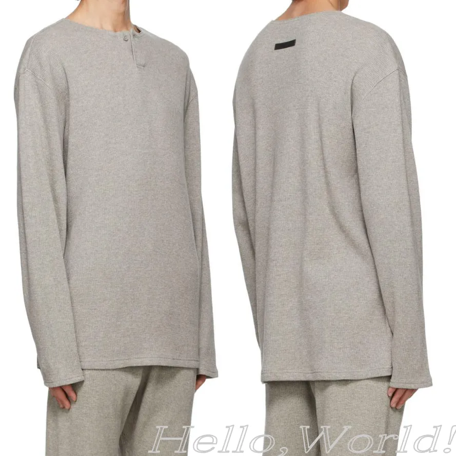 FEAR OF GOD  |Unisex Henry Neck Street Style Long Sleeves Plain Cotton