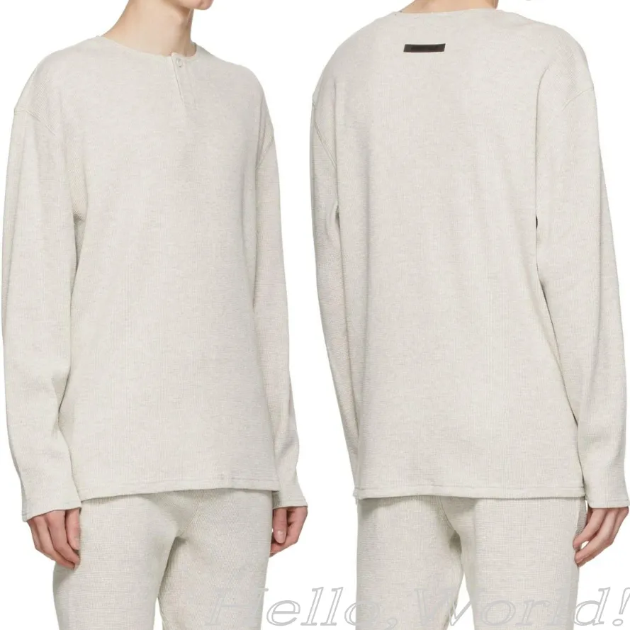 FEAR OF GOD  |Unisex Henry Neck Street Style Long Sleeves Plain Cotton