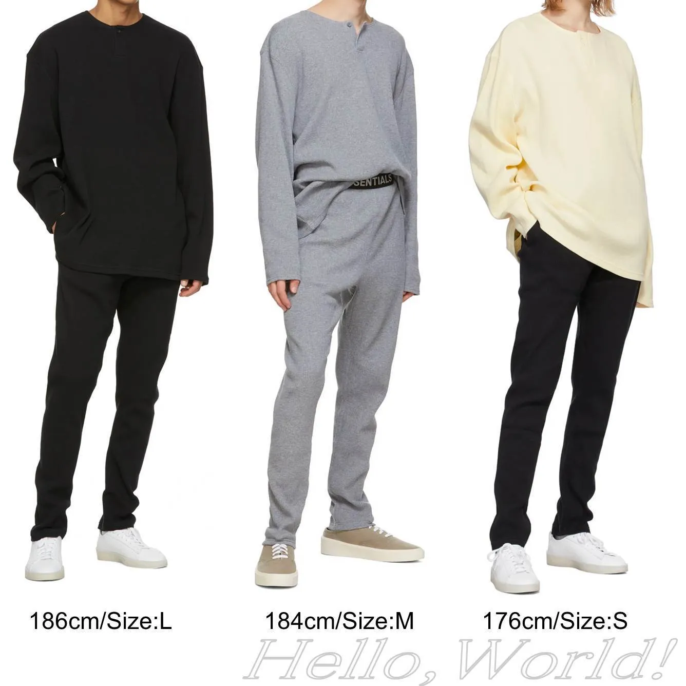 FEAR OF GOD  |Unisex Henry Neck Street Style Long Sleeves Plain Cotton