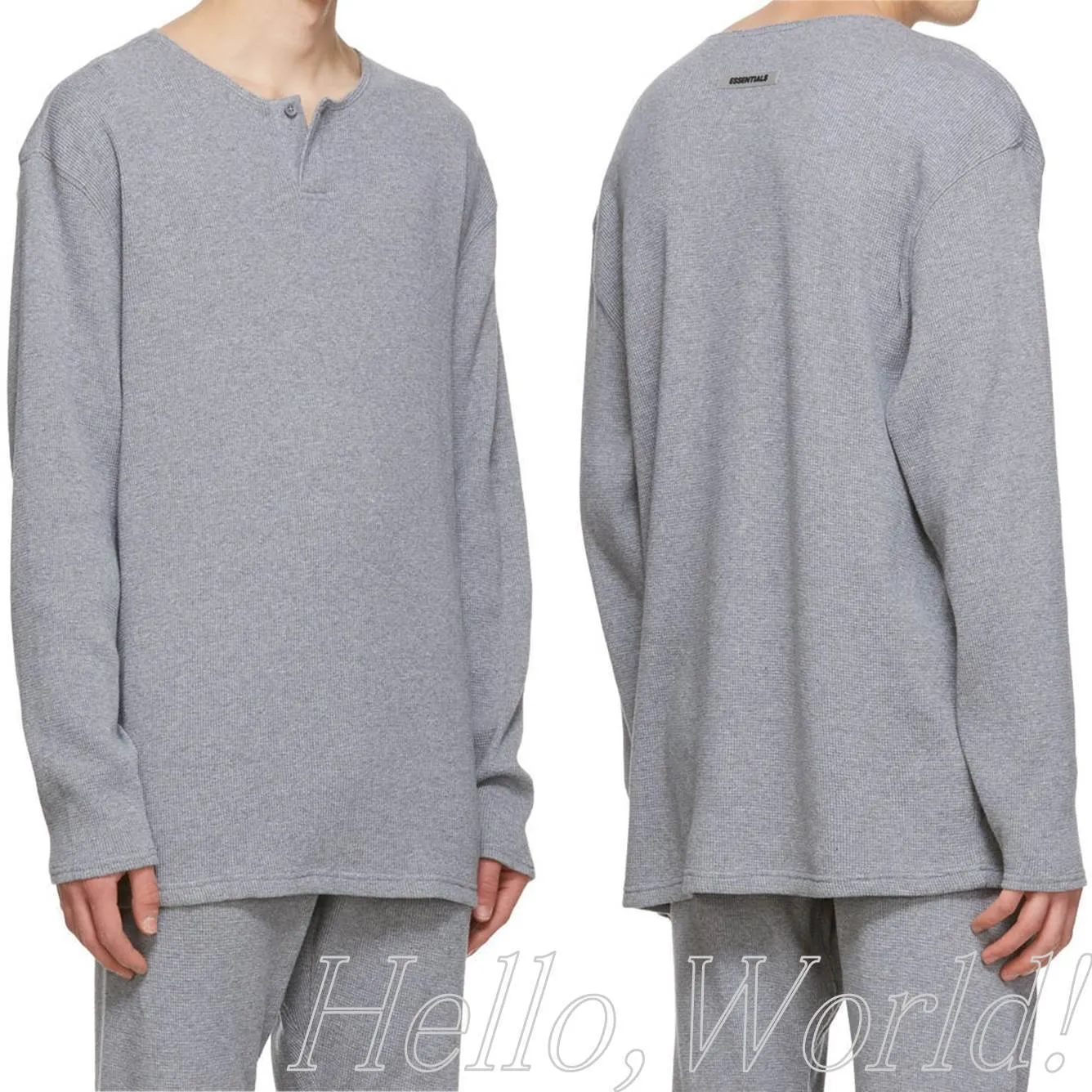 FEAR OF GOD  |Unisex Henry Neck Street Style Long Sleeves Plain Cotton