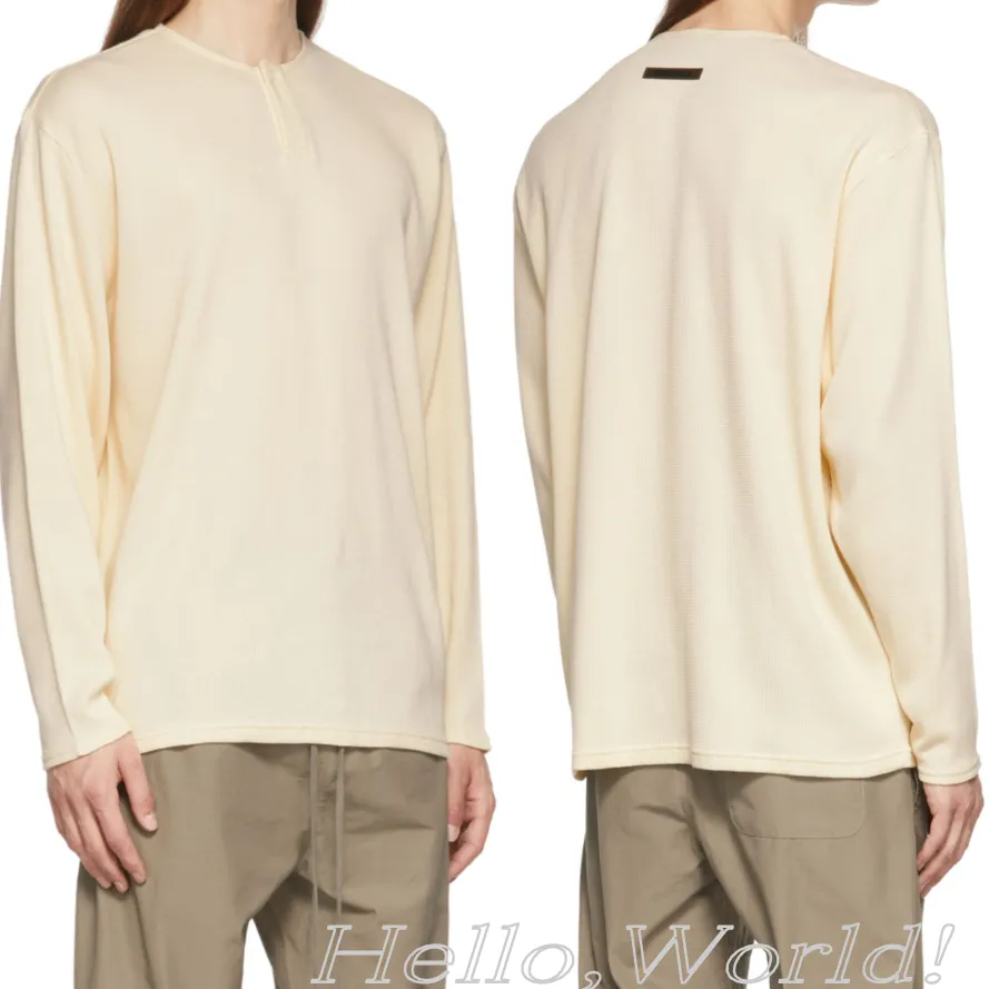 FEAR OF GOD  |Unisex Henry Neck Street Style Long Sleeves Plain Cotton