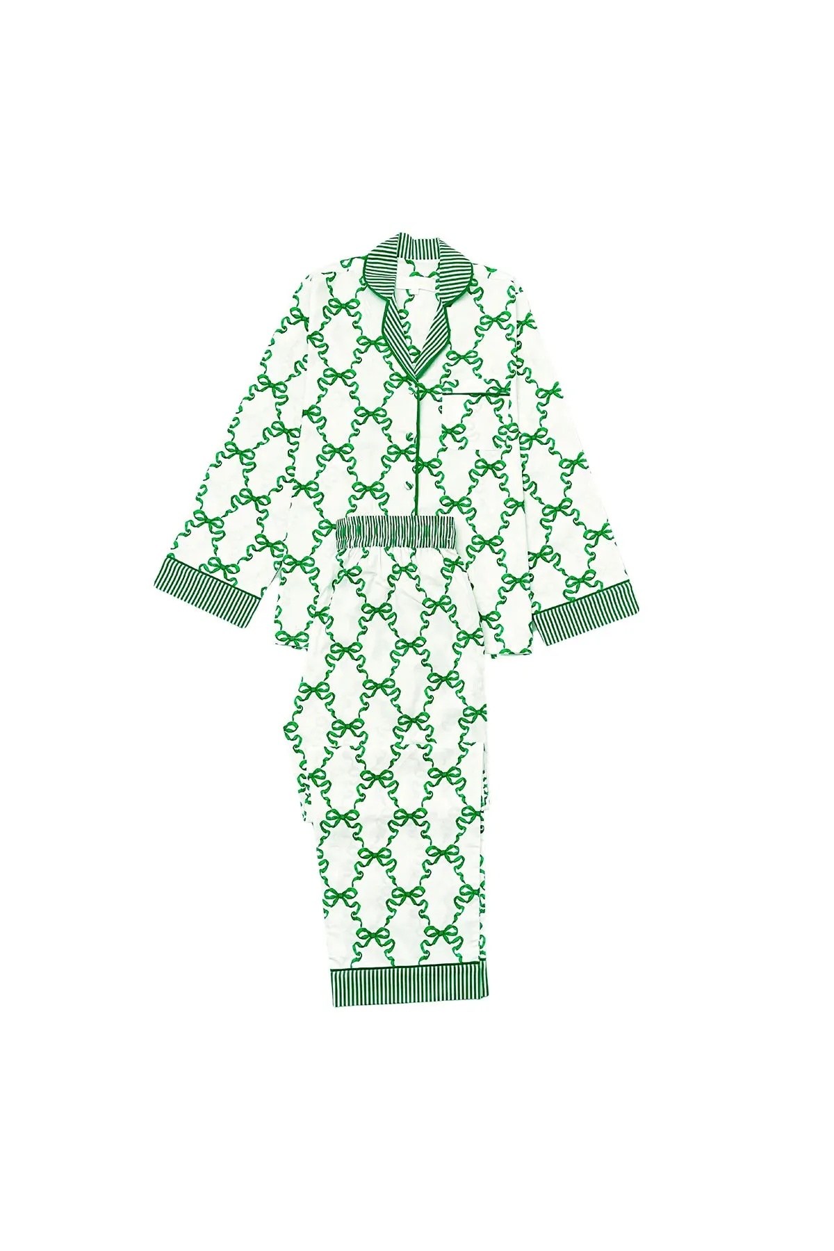 Green Bow Long Sleeve PJ Set