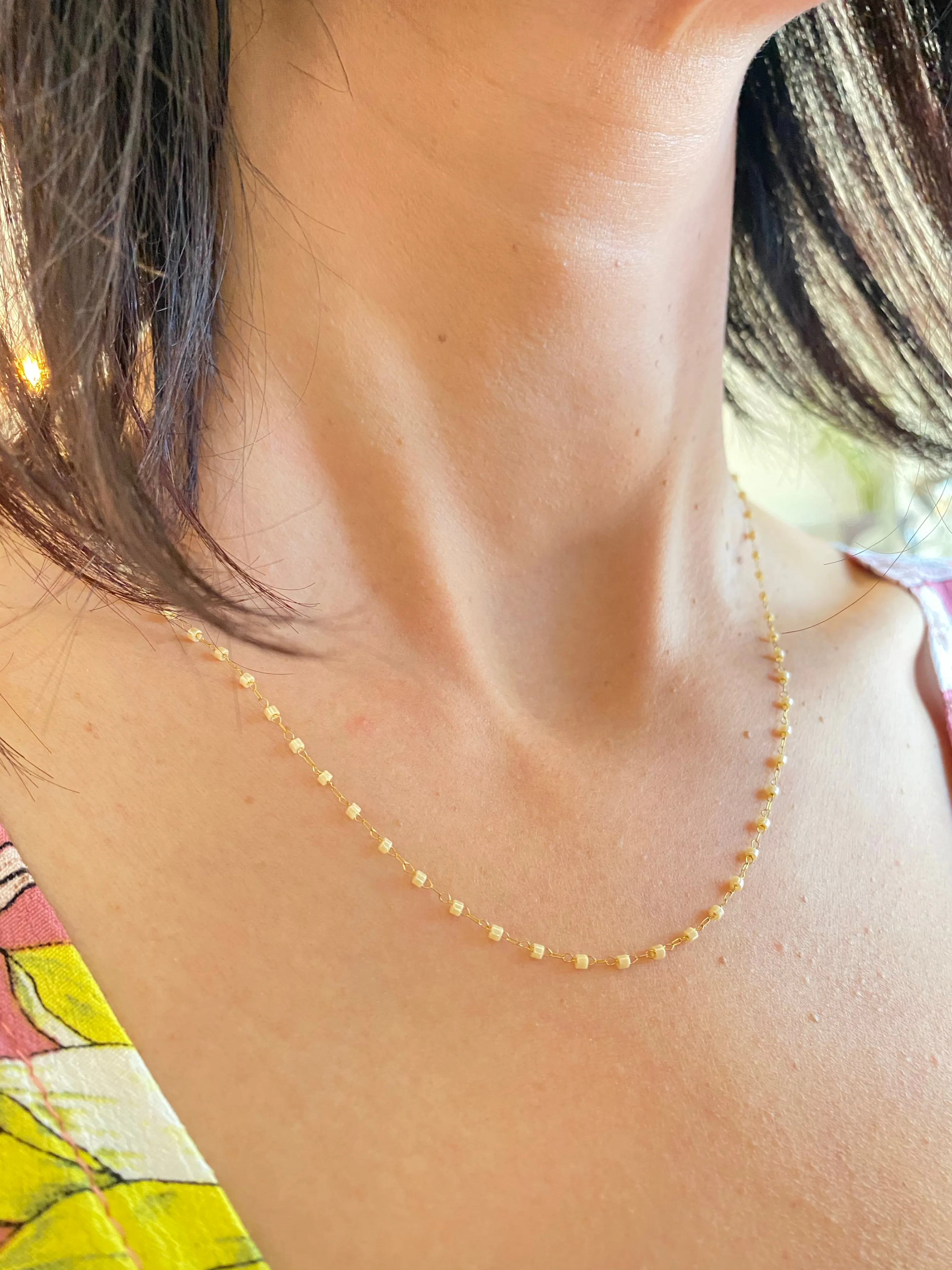 Hand-Wired Dainty Beads Gold Necklace