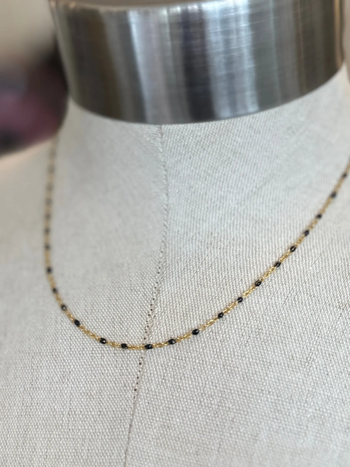 Hand-Wired Dainty Beads Gold Necklace