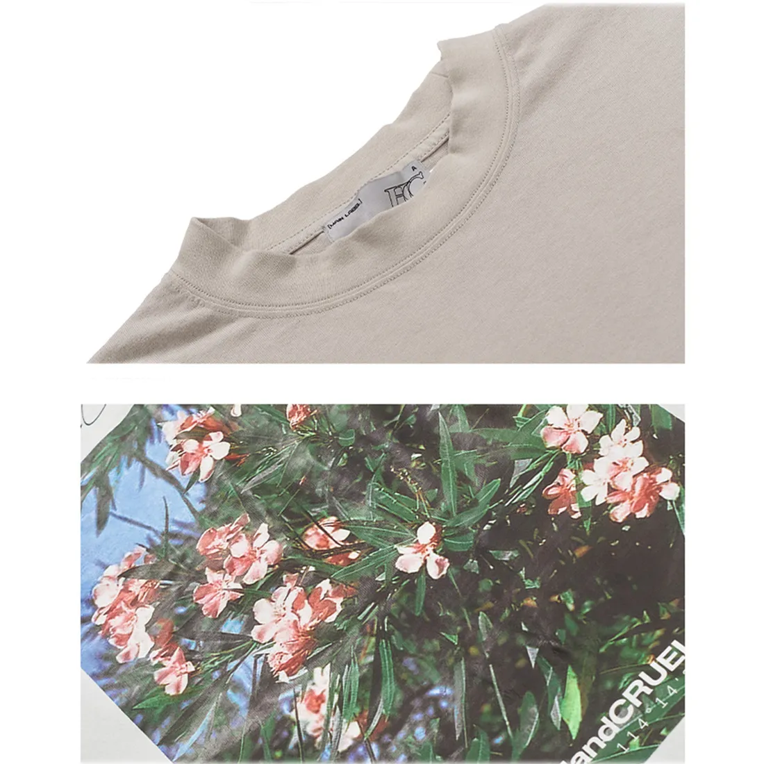 HARSH AND CRUEL  |Crew Neck Flower Patterns Unisex Street Style Long Sleeves