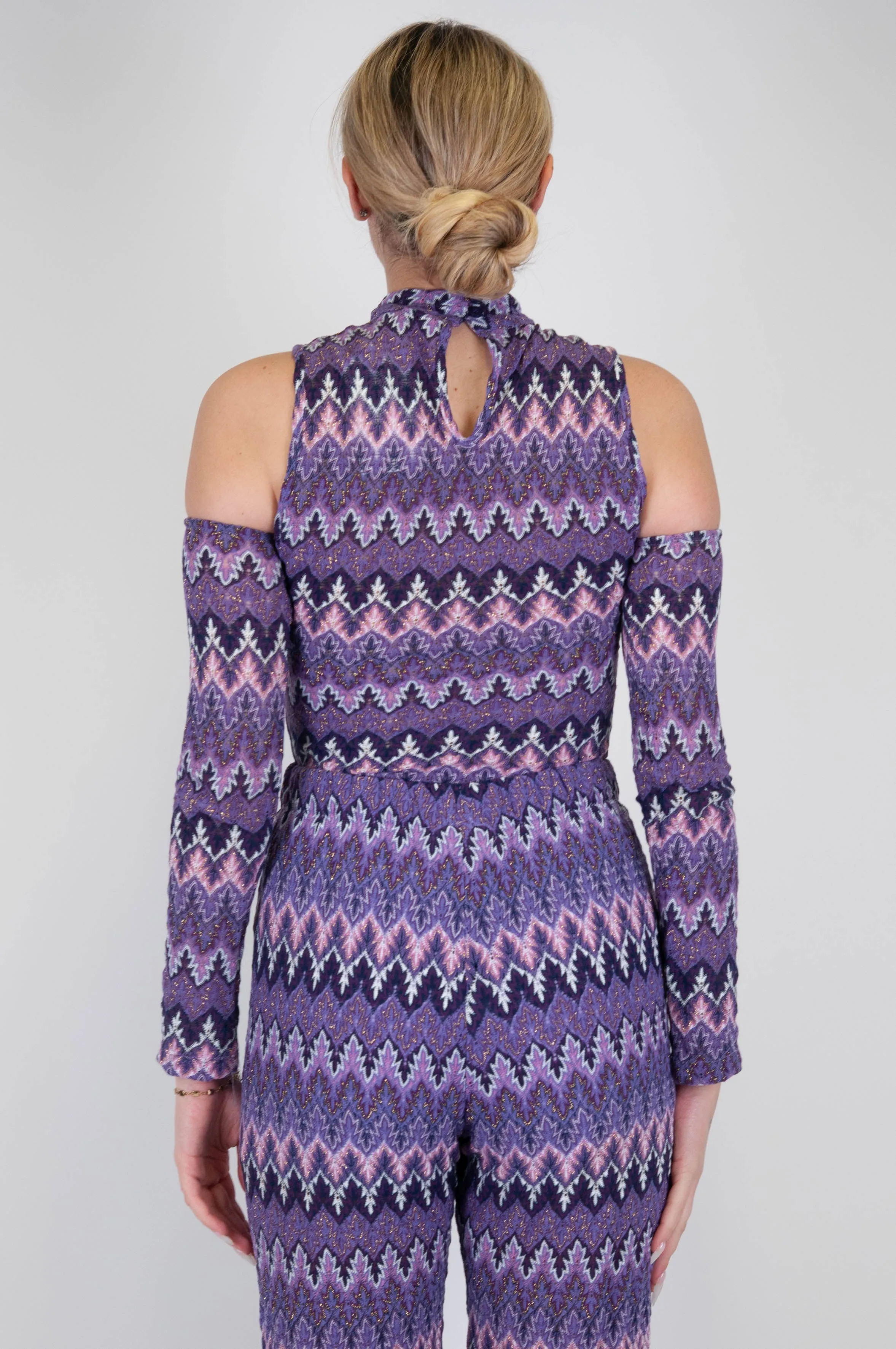 Haveone - Top fantasia zig zag con spalla scoperta