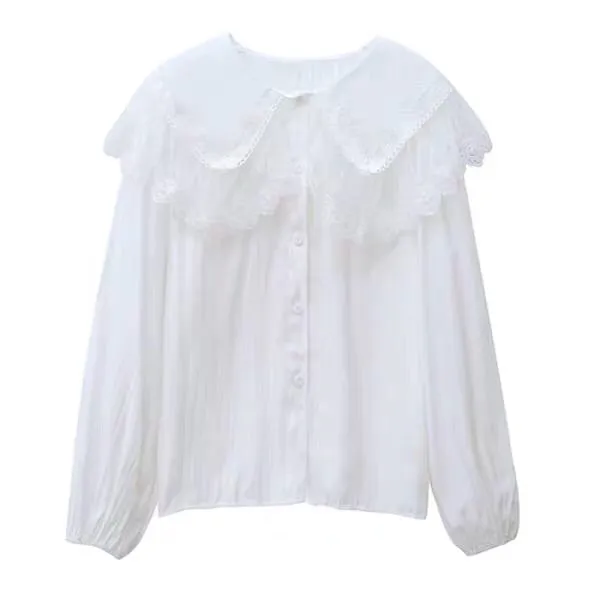 Helena Lace Collar Long Sleeve Shirt