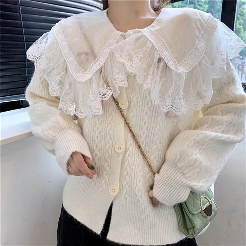 Helena Lace Collar Long Sleeve Shirt