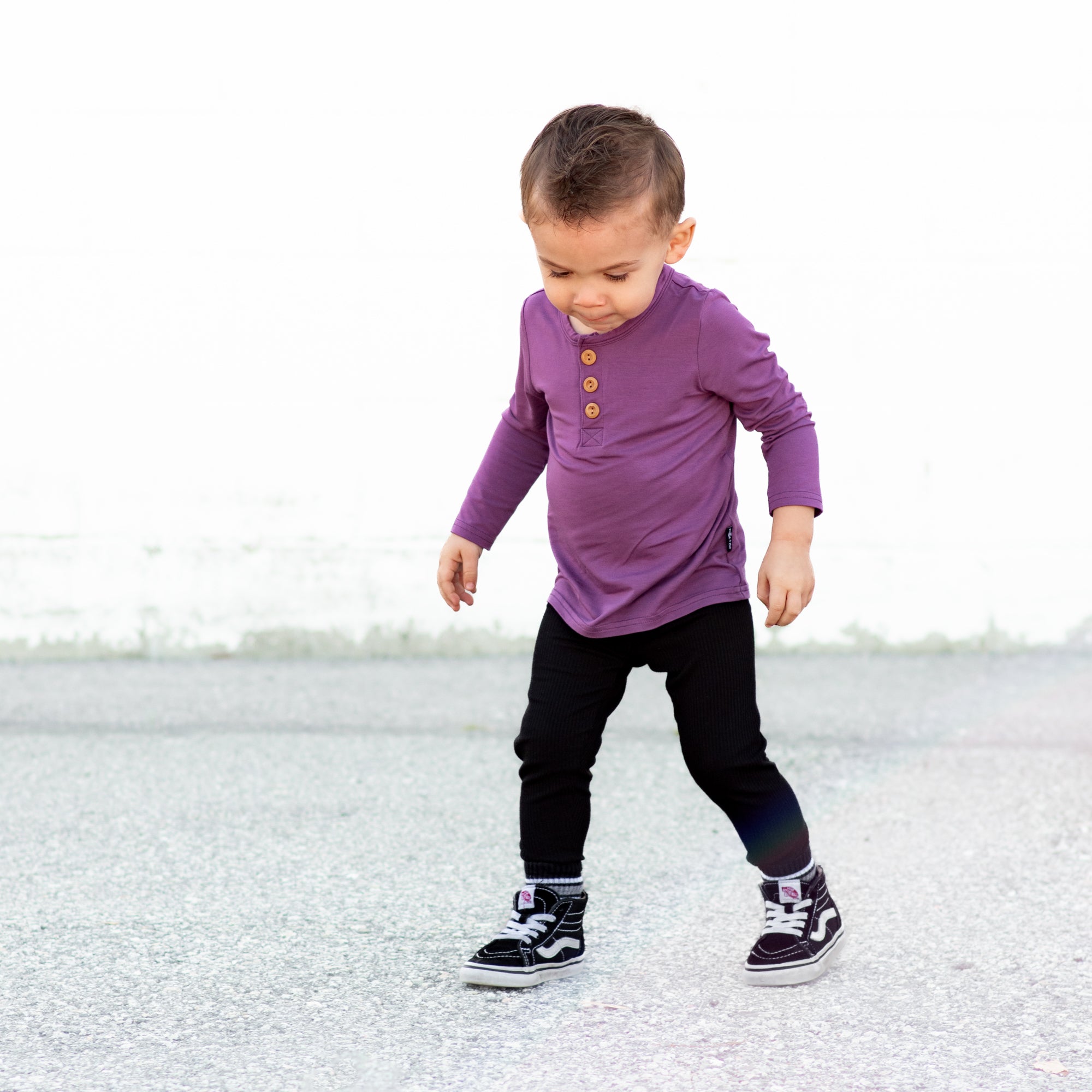 HENLEY LONG SLEEVE- Plum