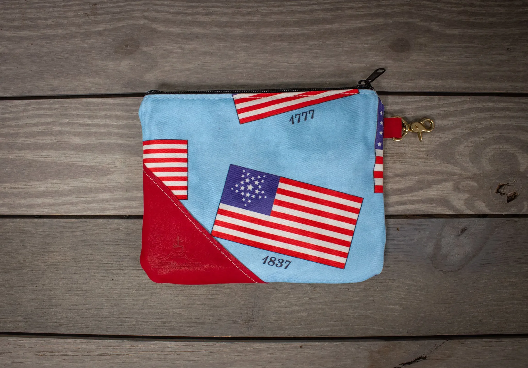 History of American Flags Valuables Pouch