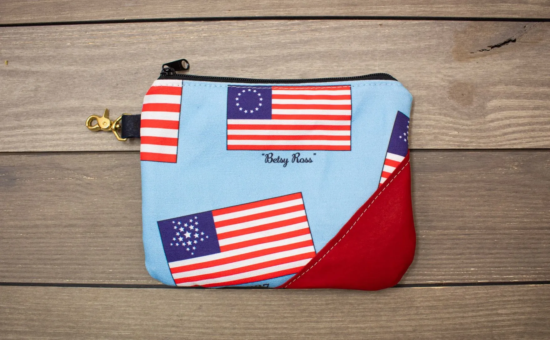 History of American Flags Valuables Pouch