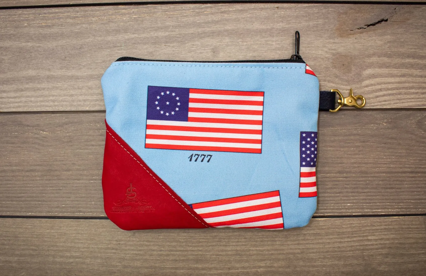 History of American Flags Valuables Pouch