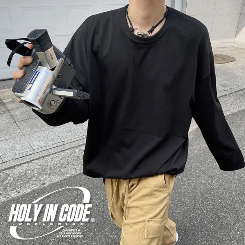 HOLY IN CODE  |Crew Neck Unisex Street Style U-Neck Long Sleeves Plain