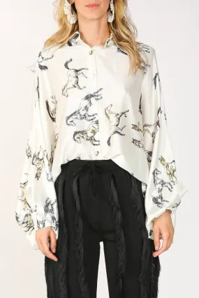 Horsing Around Blouse - Ivory