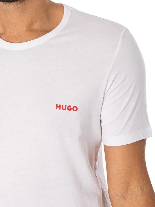 HUGO 3 Pack Lounge Crew T-Shirts - Open White/Navy/Black