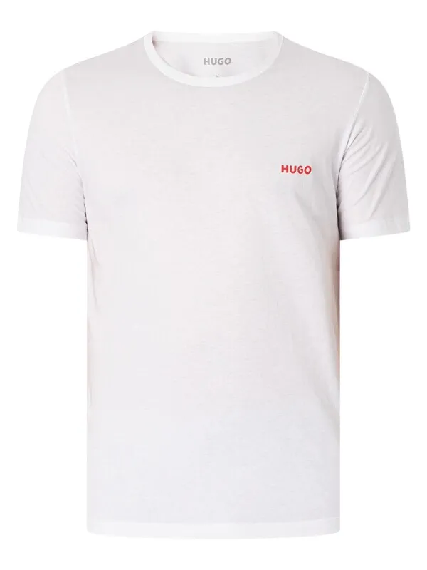 HUGO 3 Pack Lounge Crew T-Shirts - Open White/Navy/Black