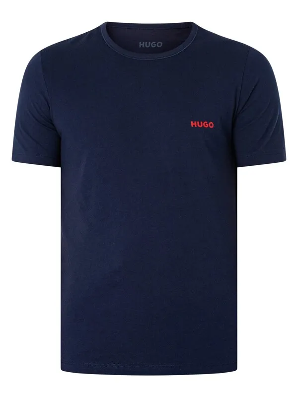 HUGO 3 Pack Lounge Crew T-Shirts - Open White/Navy/Black