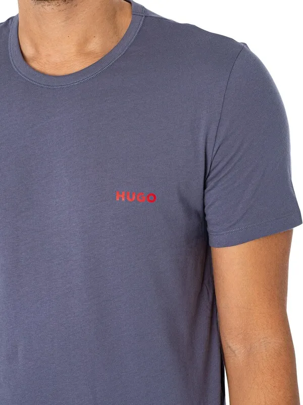 HUGO 3 Pack Lounge Crew T-Shirts - Open White/Navy/Black