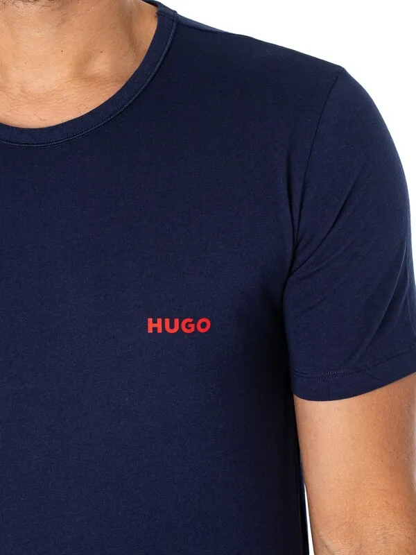 HUGO 3 Pack Lounge T-Shirts - Black/Dark Blue/Navy