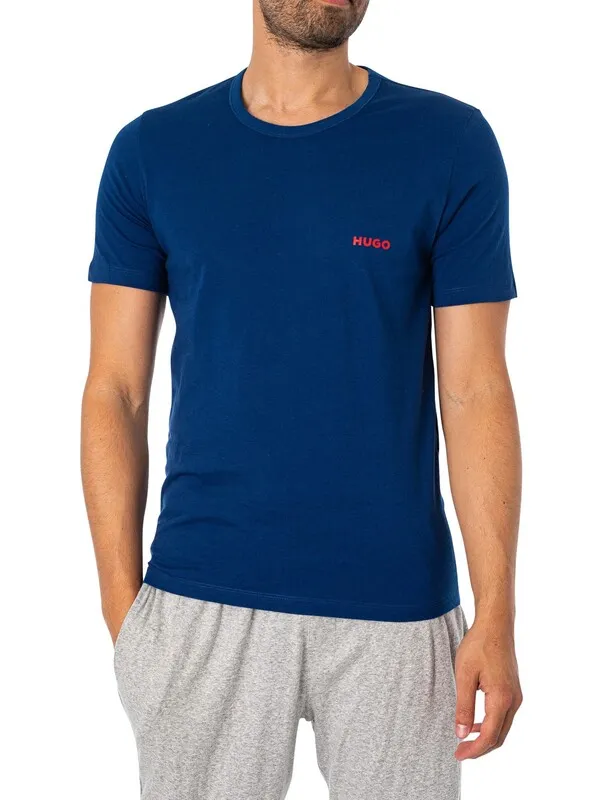 HUGO 3 Pack Lounge T-Shirts - Black/Dark Blue/Navy