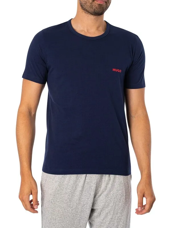 HUGO 3 Pack Lounge T-Shirts - Black/Dark Blue/Navy