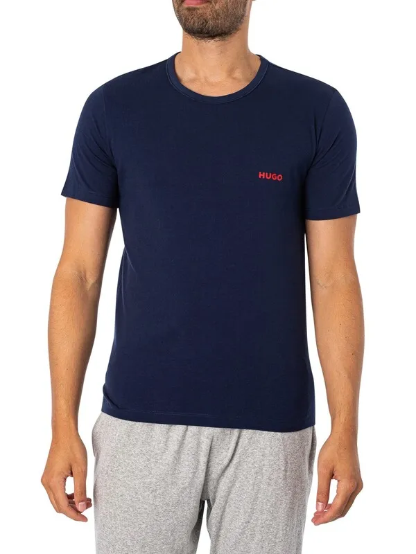 HUGO 3 Pack Lounge T-Shirts - Black/Dark Blue/Navy