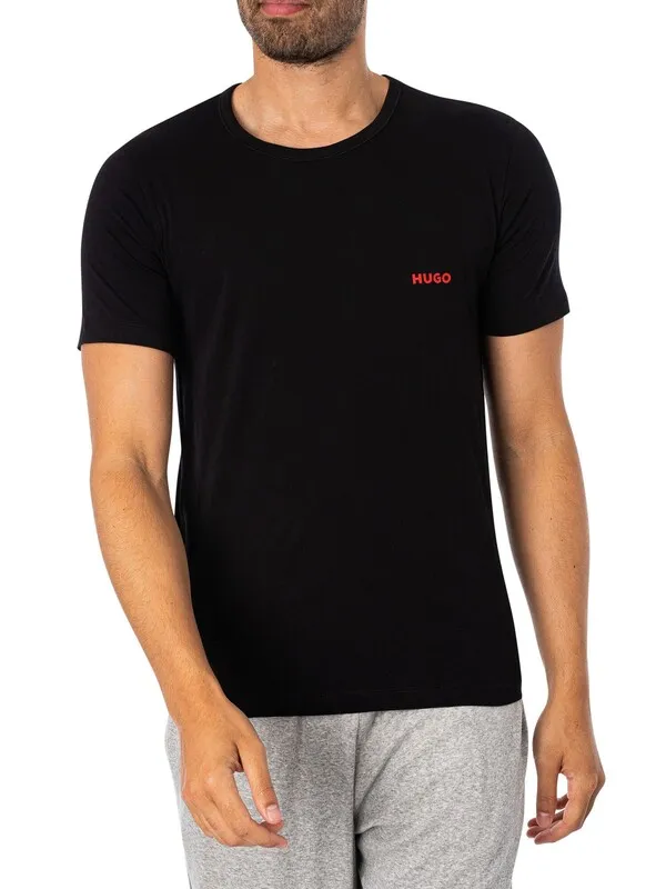 HUGO 3 Pack Lounge T-Shirts - Black/Dark Blue/Navy