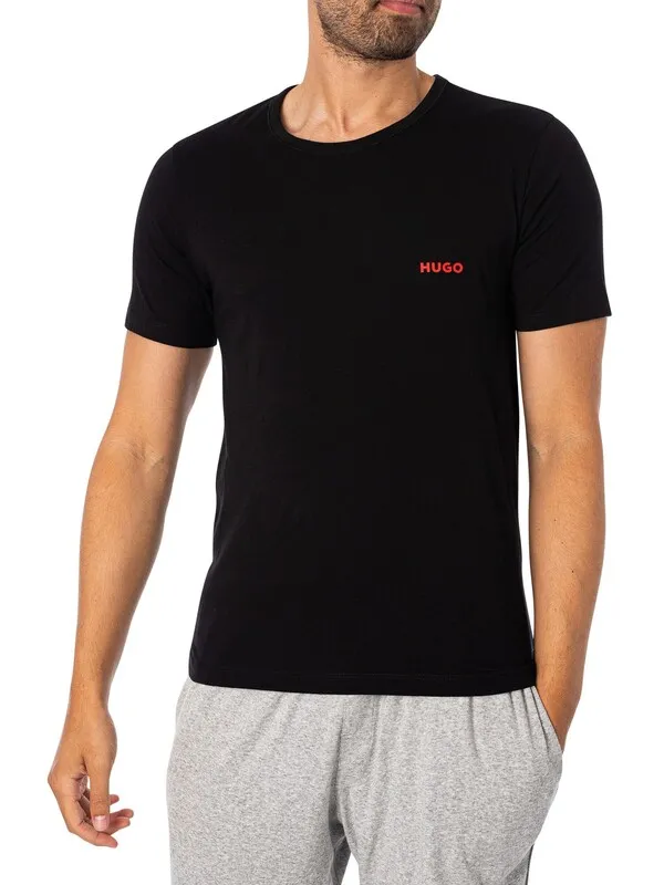 HUGO 3 Pack Lounge T-Shirts - Black/Dark Blue/Navy