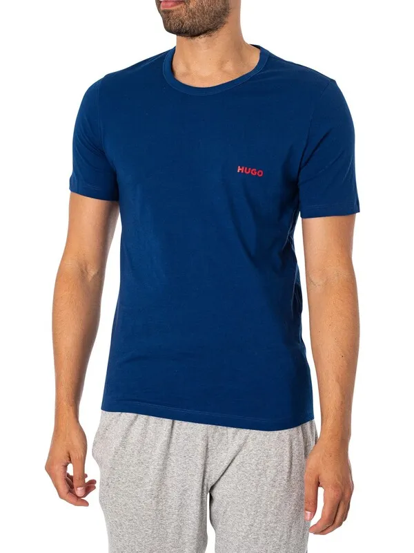 HUGO 3 Pack Lounge T-Shirts - Black/Dark Blue/Navy