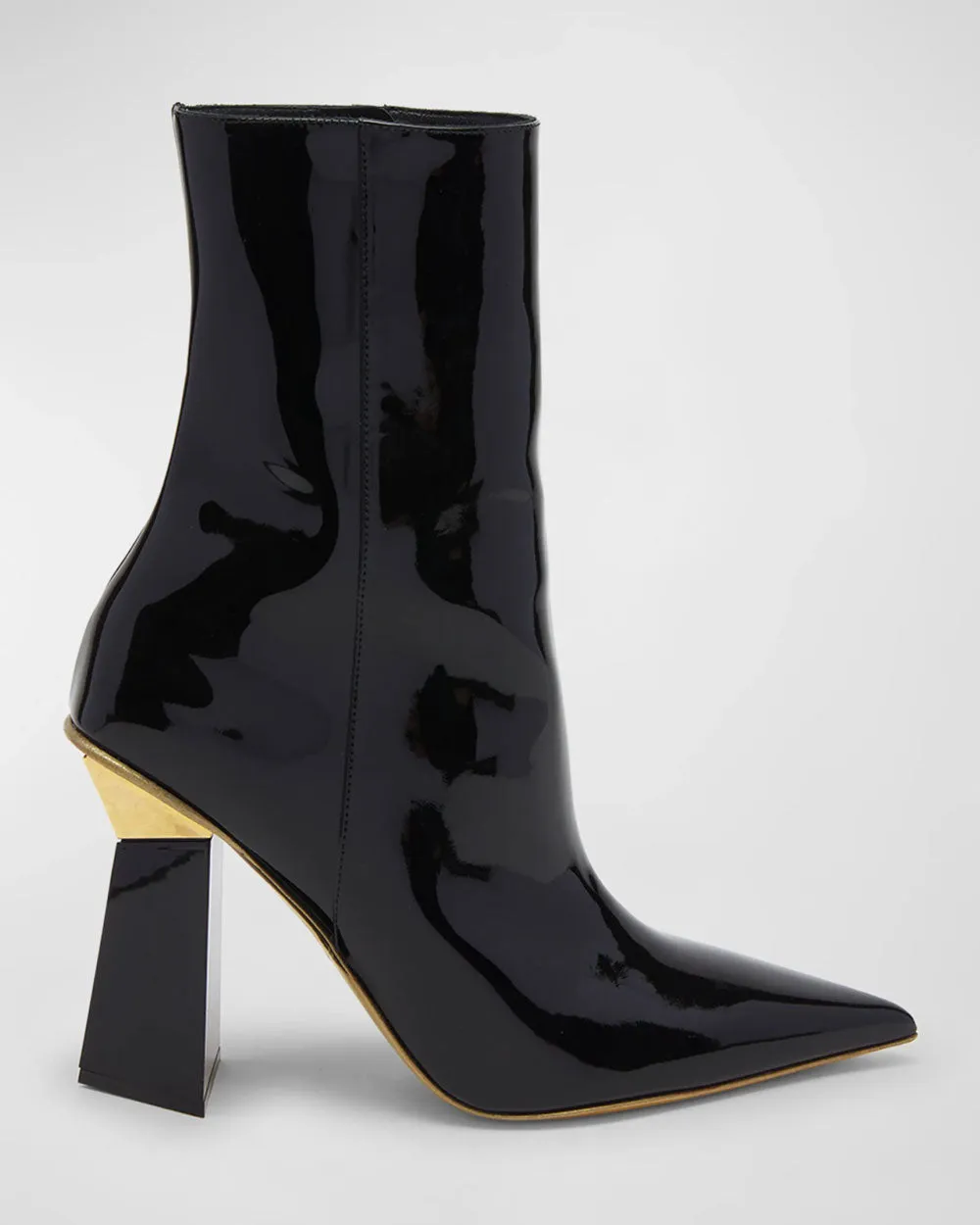 Hyper Roman Stud Solo Patent Bootie in Nero