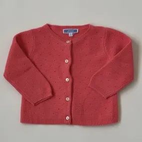 Jacadi Coral Cotton Cardigan: 6 Months