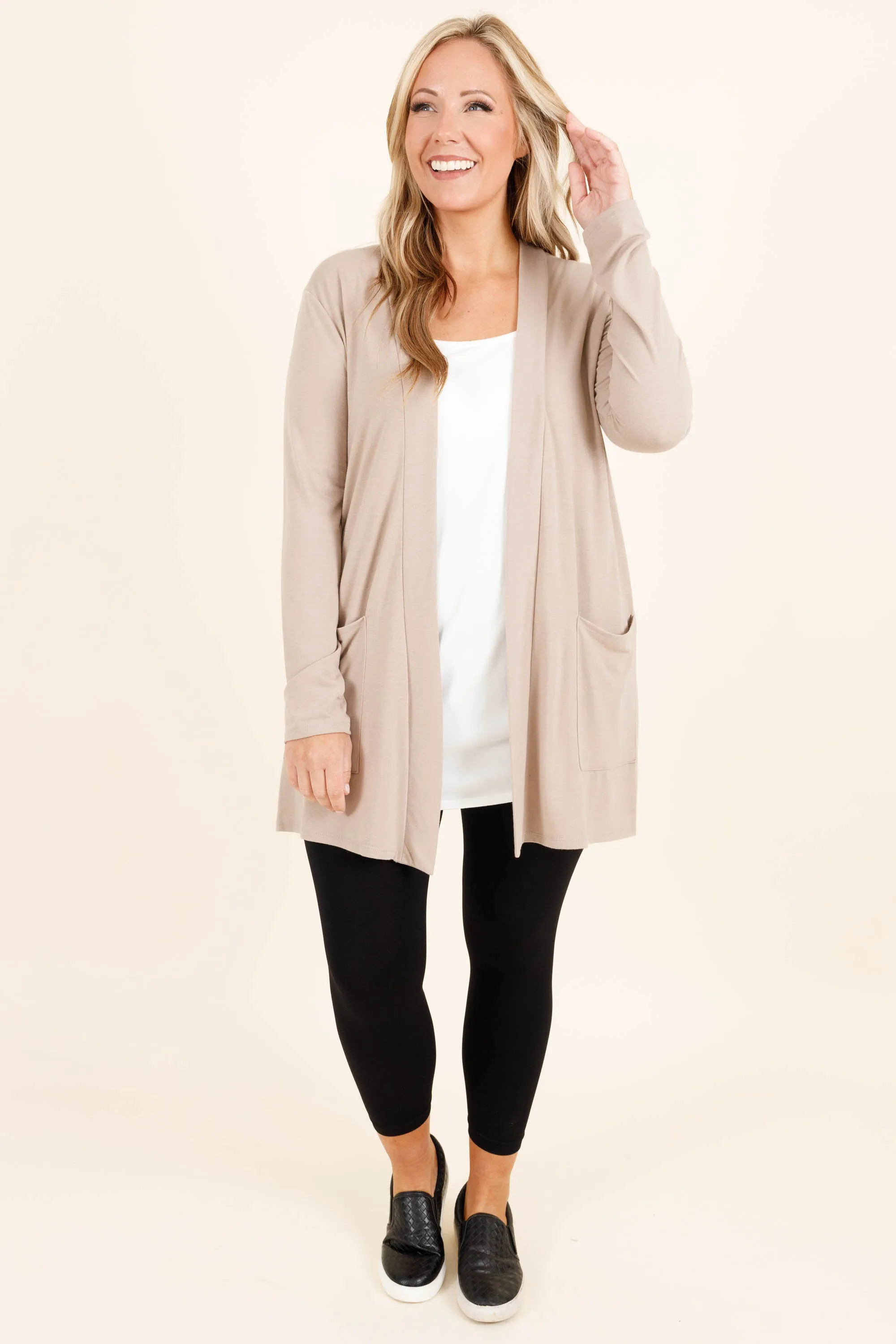 Kindness and Compassion Cardigan, Light Mocha