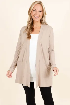 Kindness and Compassion Cardigan, Light Mocha