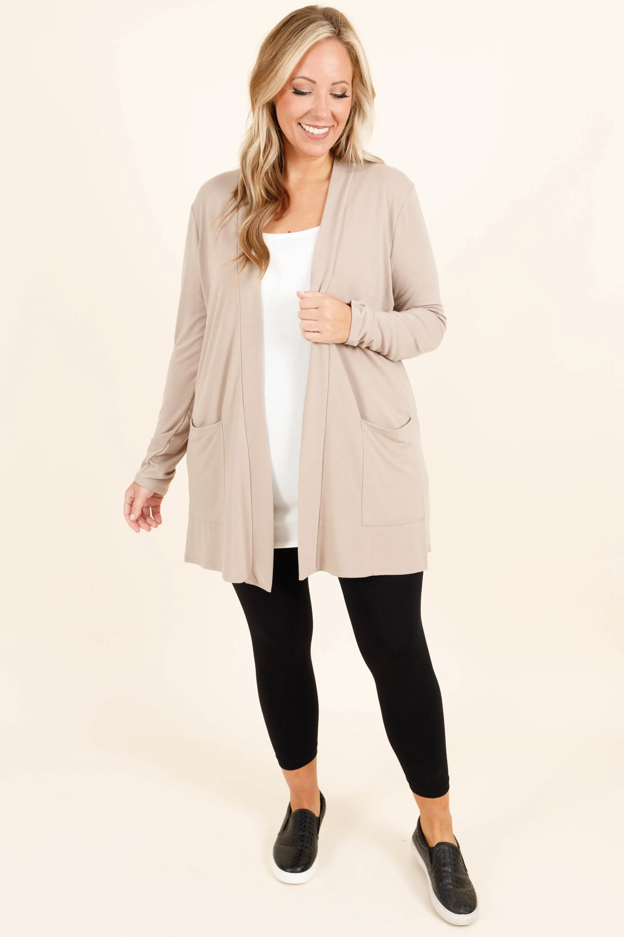 Kindness and Compassion Cardigan, Light Mocha