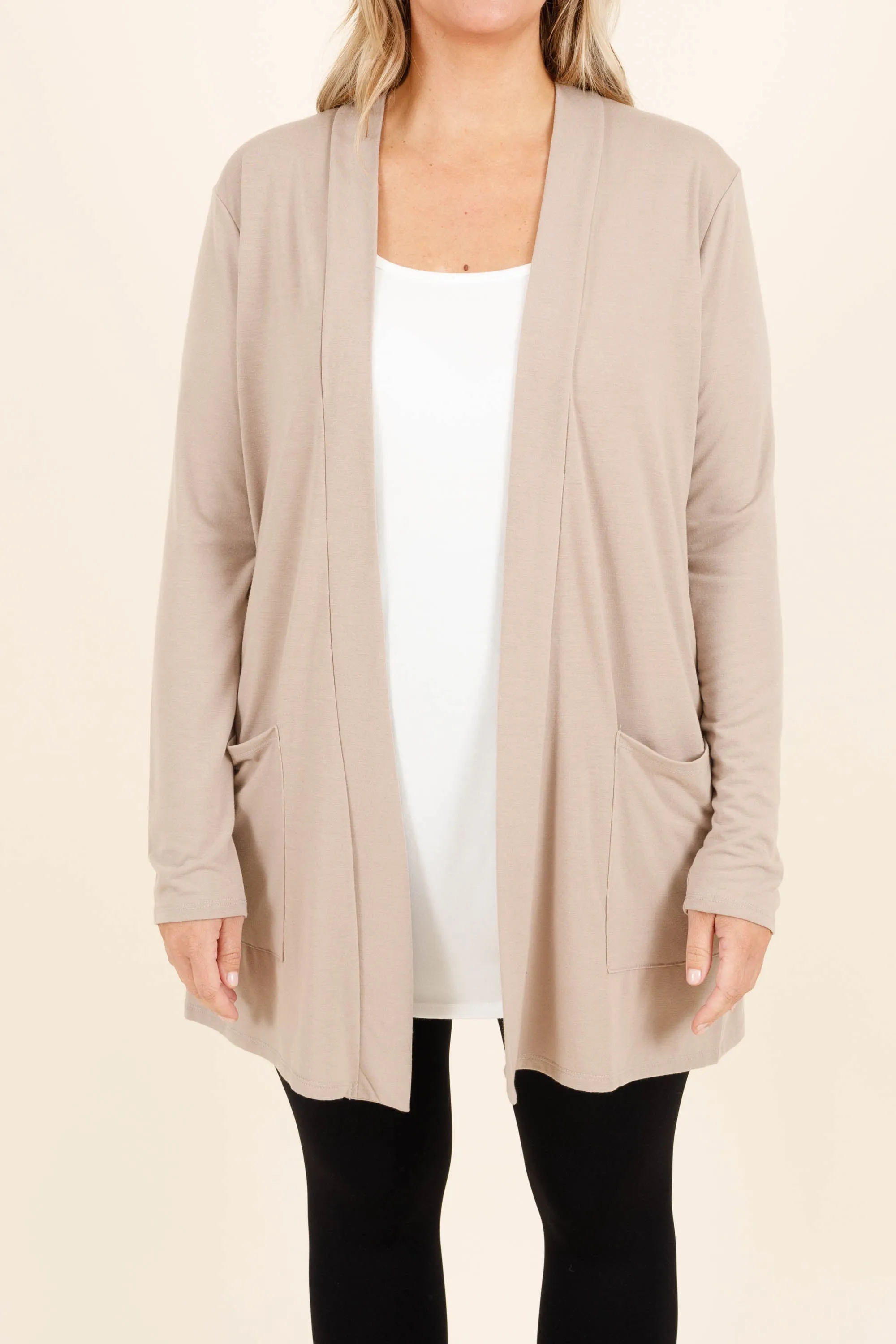 Kindness and Compassion Cardigan, Light Mocha