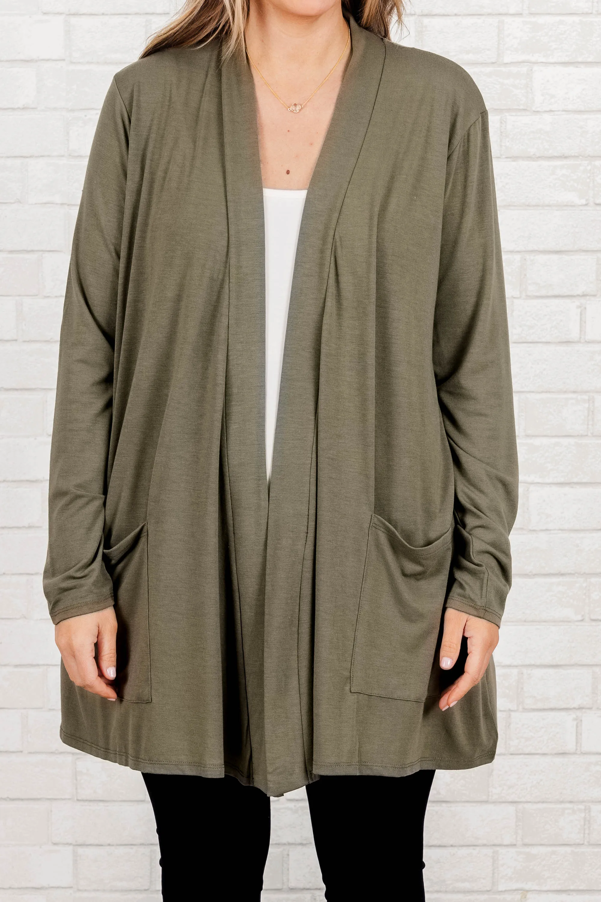 Kindness And Compassion Cardigan, Light Olive