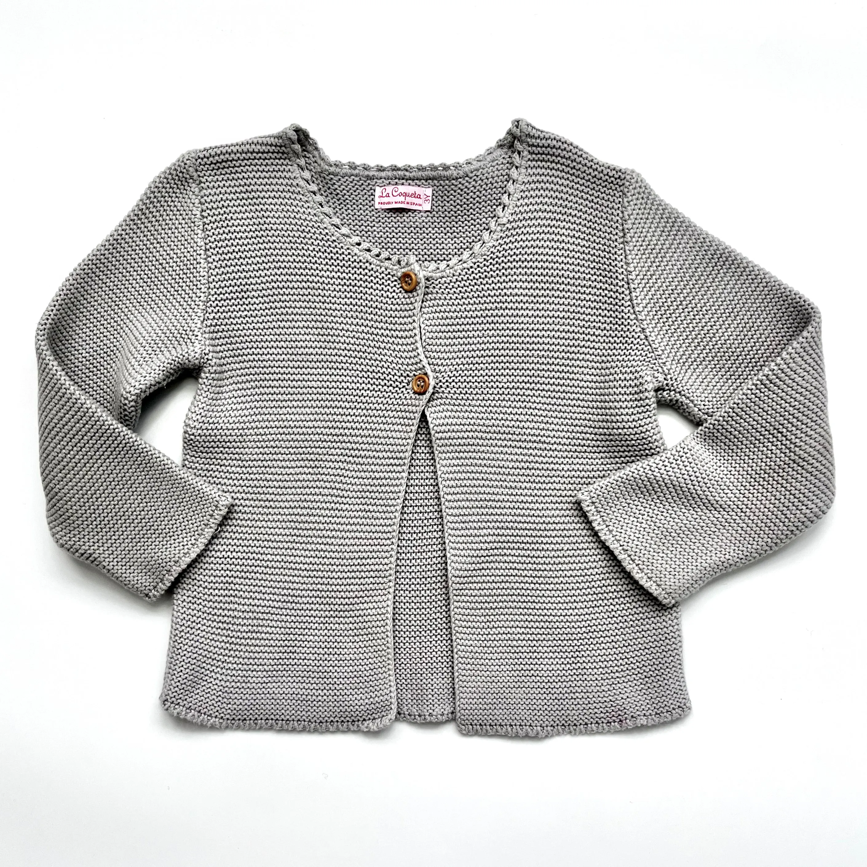 La Coqueta Light Grey Cotton Cardigan:  3 Years