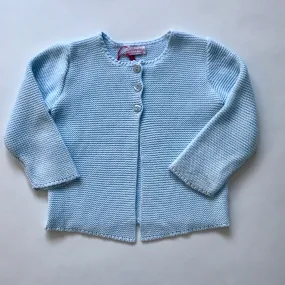 La Coqueta Pale Aqua Cotton Rib Cardigan: 4 Years