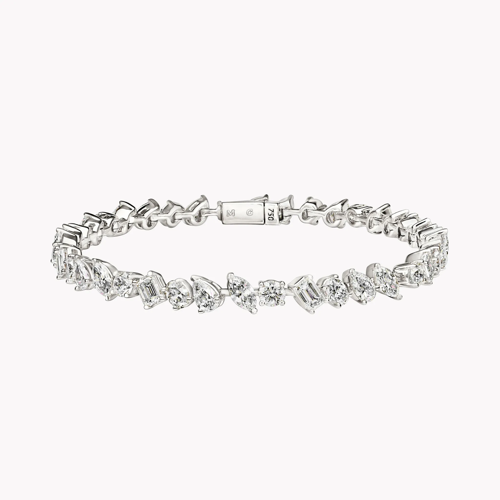 Large Multi-Shape Slant Diamond Bracelet