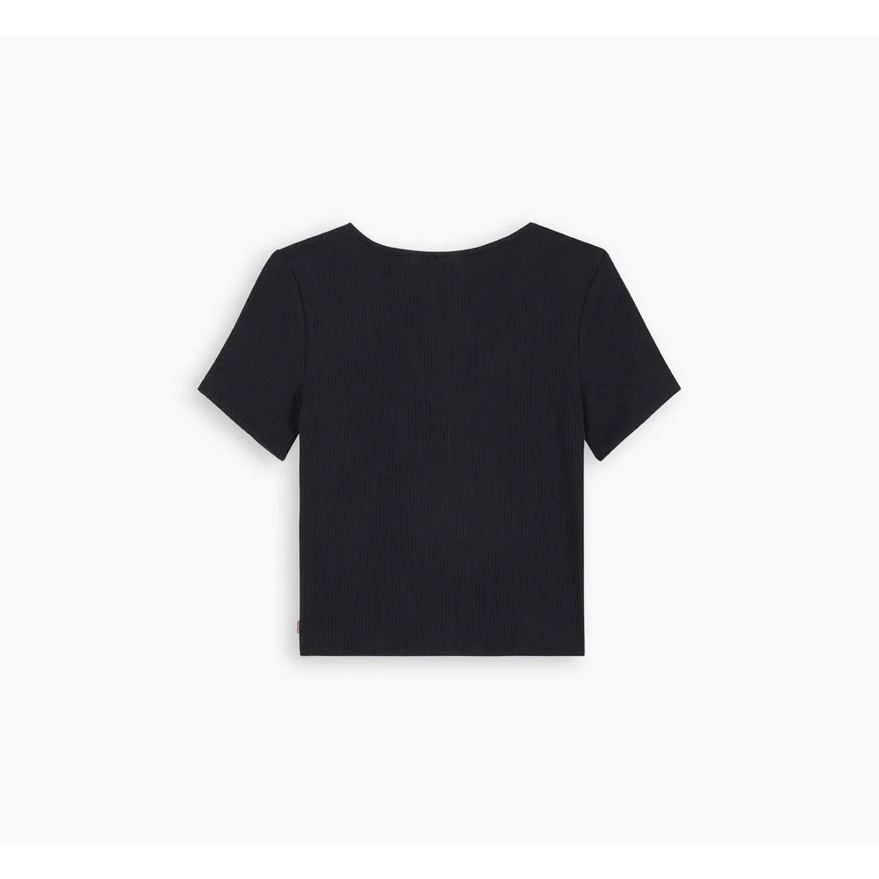 Levi's Muse Short Sleeve Tee In Caviar Cotton Polly