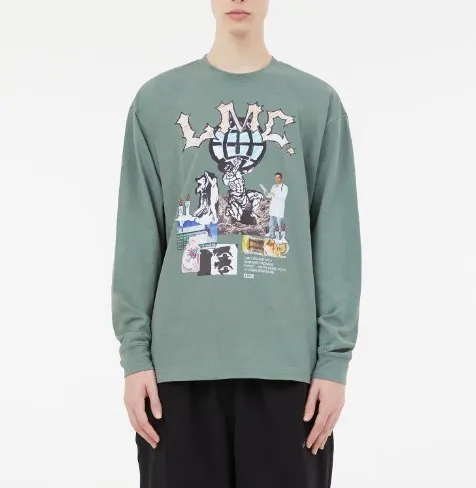 LMC  |Crew Neck Unisex Street Style U-Neck Long Sleeves Cotton