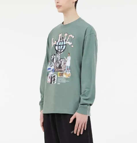 LMC  |Crew Neck Unisex Street Style U-Neck Long Sleeves Cotton